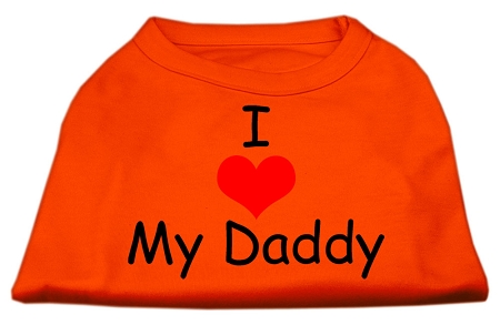 I Love My Daddy Screen Print Shirts Orange XS